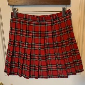 Red Plaid School Girl Skirt
